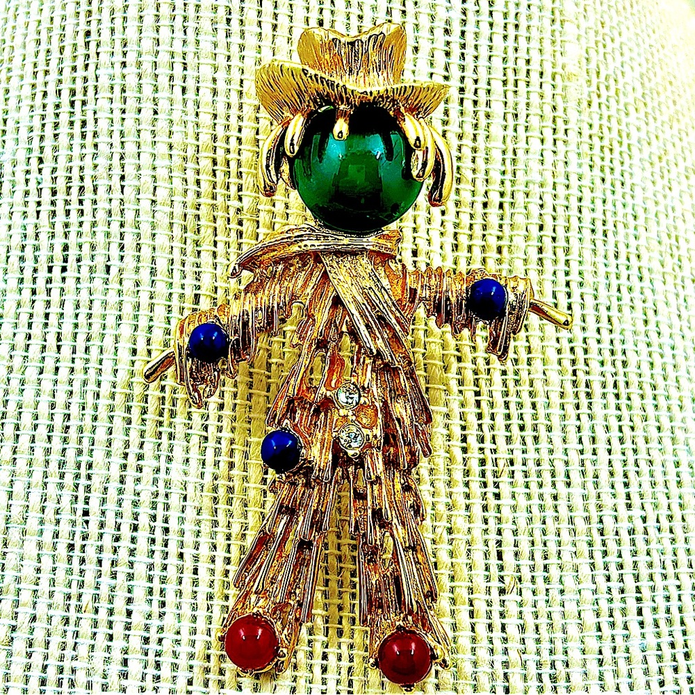 ERWIN PEARL Vintage Scarecrow Brooch